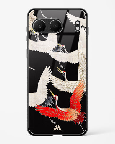 Furisode With A Myriad Of Flying Cranes Glass Case Phone Cover (OnePlus)