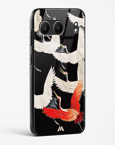 Furisode With A Myriad Of Flying Cranes Glass Case Phone Cover (OnePlus)