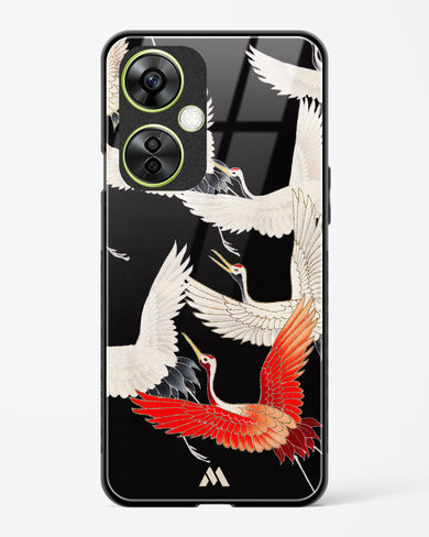 Furisode With A Myriad Of Flying Cranes Glass Case Phone Cover (OnePlus)