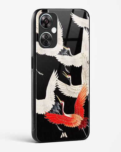 Furisode With A Myriad Of Flying Cranes Glass Case Phone Cover (OnePlus)