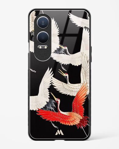 Furisode With A Myriad Of Flying Cranes Glass Case Phone Cover (OnePlus)