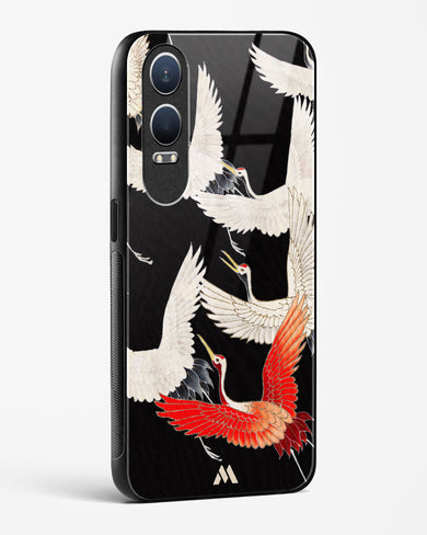 Furisode With A Myriad Of Flying Cranes Glass Case Phone Cover (OnePlus)