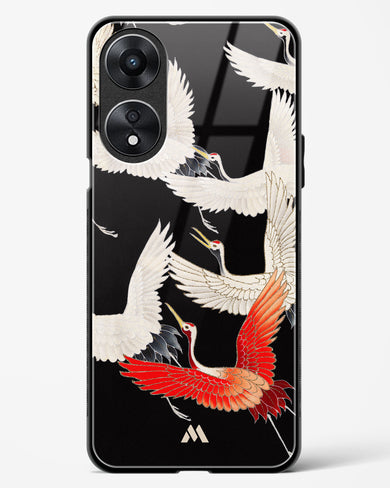 Furisode With A Myriad Of Flying Cranes Glass Case Phone Cover (Oppo)