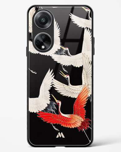 Furisode With A Myriad Of Flying Cranes Glass Case Phone Cover (Oppo)
