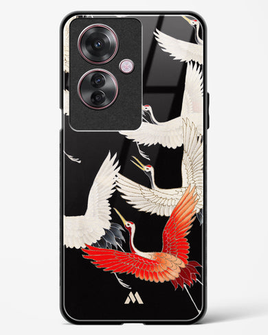 Furisode With A Myriad Of Flying Cranes Glass Case Phone Cover (Oppo)