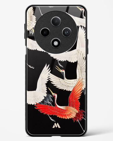 Furisode With A Myriad Of Flying Cranes Glass Case Phone Cover (Oppo)