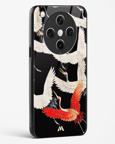 Furisode With A Myriad Of Flying Cranes Glass Case Phone Cover (Oppo)