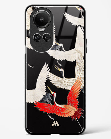 Furisode With A Myriad Of Flying Cranes Glass Case Phone Cover (Oppo)