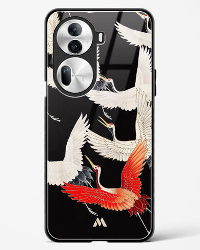 Furisode With A Myriad Of Flying Cranes Glass Case Phone Cover (Oppo)