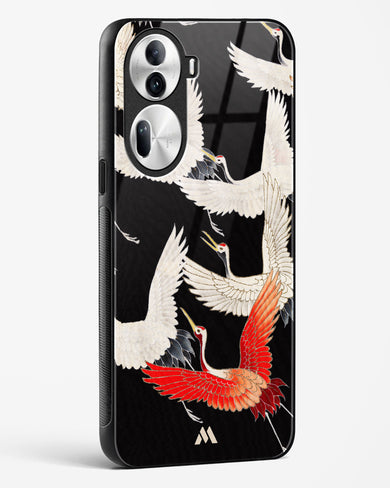 Furisode With A Myriad Of Flying Cranes Glass Case Phone Cover (Oppo)