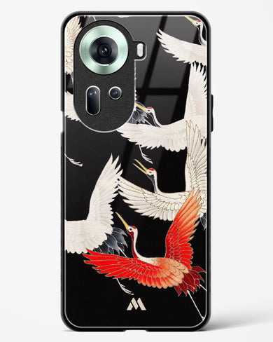 Furisode With A Myriad Of Flying Cranes Glass Case Phone Cover (Oppo)