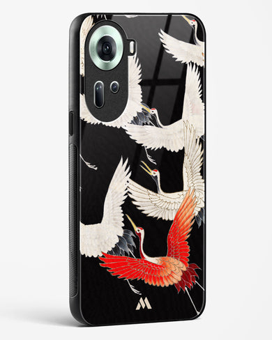 Furisode With A Myriad Of Flying Cranes Glass Case Phone Cover (Oppo)