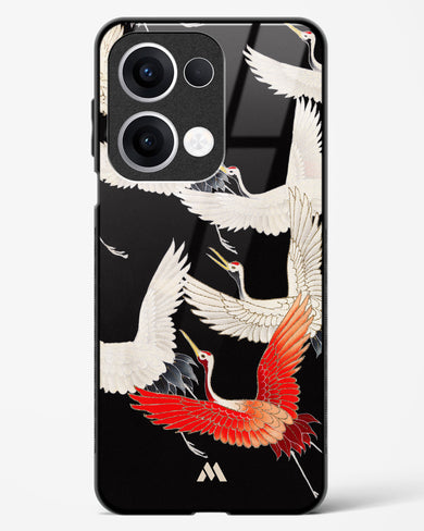 Furisode With A Myriad Of Flying Cranes Glass Case Phone Cover (Oppo)