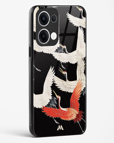 Furisode With A Myriad Of Flying Cranes Glass Case Phone Cover (Oppo)
