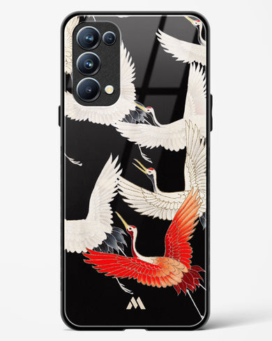 Furisode With A Myriad Of Flying Cranes Glass Case Phone Cover (Oppo)