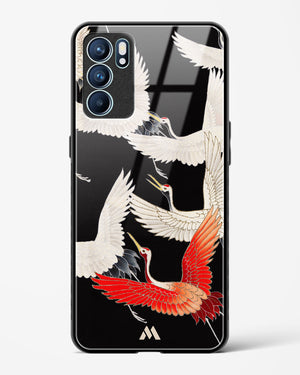 Furisode With A Myriad Of Flying Cranes Glass Case Phone Cover (Oppo)