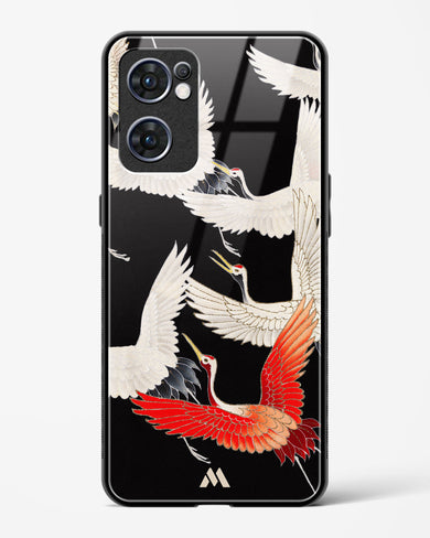 Furisode With A Myriad Of Flying Cranes Glass Case Phone Cover (Oppo)