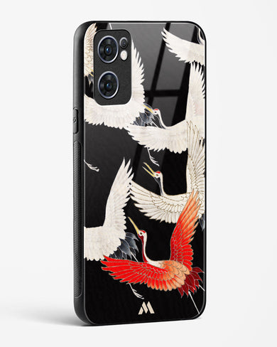 Furisode With A Myriad Of Flying Cranes Glass Case Phone Cover (Oppo)