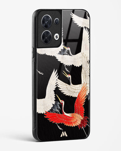 Furisode With A Myriad Of Flying Cranes Glass Case Phone Cover (Oppo)