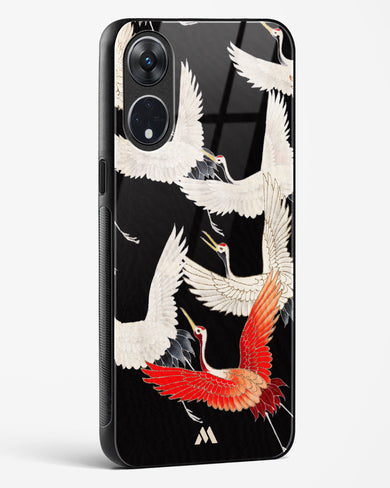 Furisode With A Myriad Of Flying Cranes Glass Case Phone Cover (Oppo)