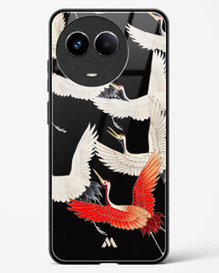 Furisode With A Myriad Of Flying Cranes Glass Case Phone Cover (Realme)