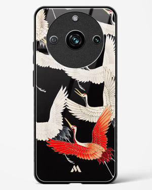 Furisode With A Myriad Of Flying Cranes Glass Case Phone Cover-(Realme)
