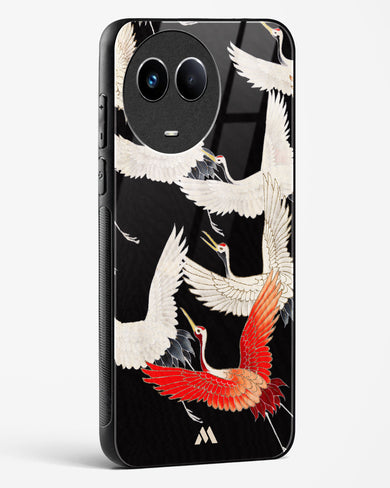 Furisode With A Myriad Of Flying Cranes Glass Case Phone Cover (Realme)