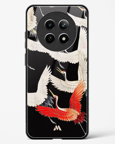 Furisode With A Myriad Of Flying Cranes Glass Case Phone Cover (Realme)