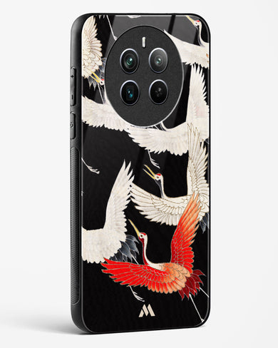Furisode With A Myriad Of Flying Cranes Glass Case Phone Cover (Realme)