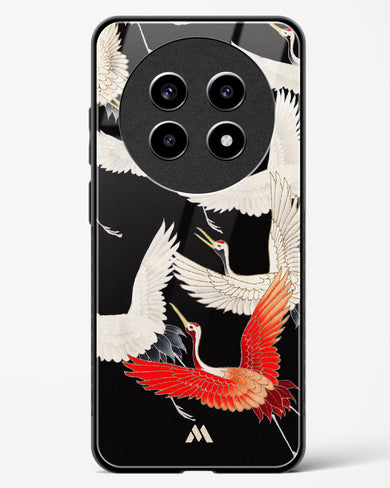 Furisode With A Myriad Of Flying Cranes Glass Case Phone Cover (Realme)