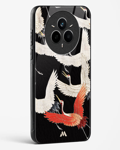 Furisode With A Myriad Of Flying Cranes Glass Case Phone Cover (Realme)