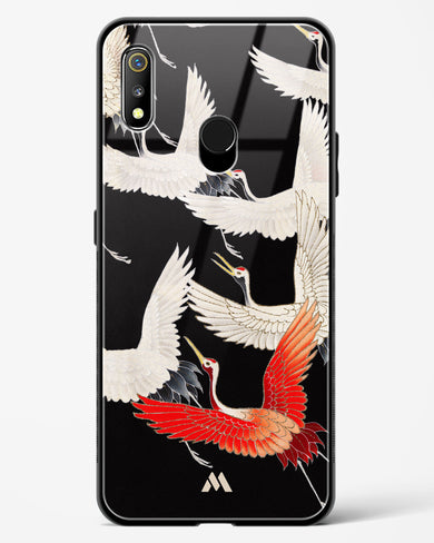 Furisode With A Myriad Of Flying Cranes Glass Case Phone Cover-(Realme)