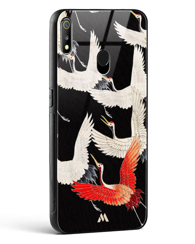 Furisode With A Myriad Of Flying Cranes Glass Case Phone Cover-(Realme)