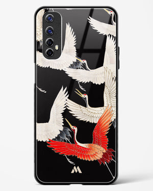 Furisode With A Myriad Of Flying Cranes Glass Case Phone Cover-(Realme)