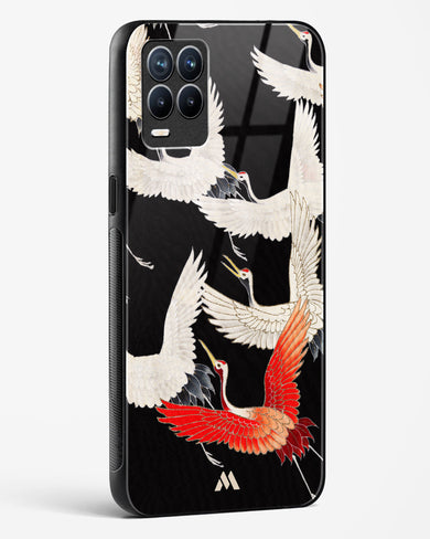 Furisode With A Myriad Of Flying Cranes Glass Case Phone Cover-(Realme)