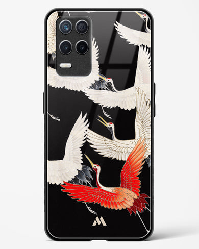 Furisode With A Myriad Of Flying Cranes Glass Case Phone Cover-(Realme)