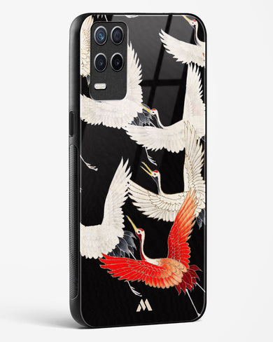 Furisode With A Myriad Of Flying Cranes Glass Case Phone Cover-(Realme)