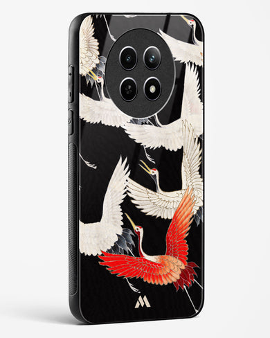Furisode With A Myriad Of Flying Cranes Glass Case Phone Cover (Realme)