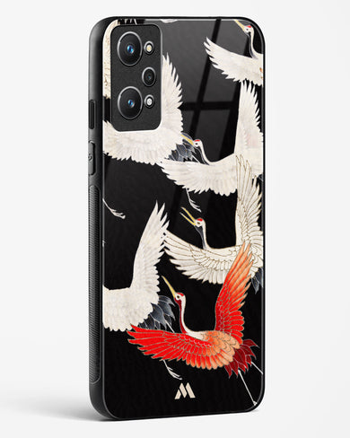 Furisode With A Myriad Of Flying Cranes Glass Case Phone Cover (Realme)