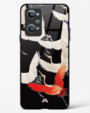 Furisode With A Myriad Of Flying Cranes Glass Case Phone Cover-(Realme)
