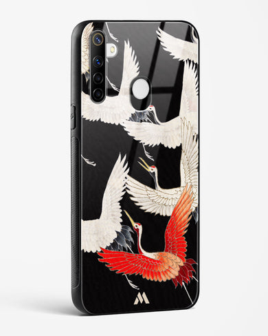 Furisode With A Myriad Of Flying Cranes Glass Case Phone Cover (Realme)