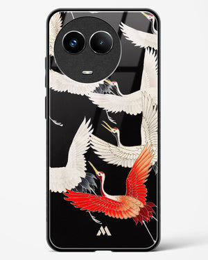 Furisode With A Myriad Of Flying Cranes Glass Case Phone Cover (Realme)