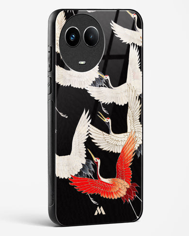 Furisode With A Myriad Of Flying Cranes Glass Case Phone Cover (Realme)