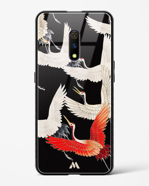 Furisode With A Myriad Of Flying Cranes Glass Case Phone Cover (Realme)