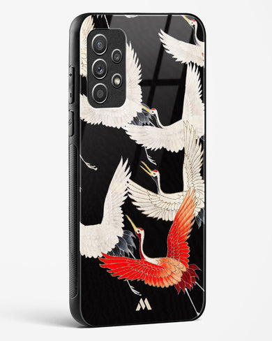 Furisode With A Myriad Of Flying Cranes Glass Case Phone Cover-(Samsung)