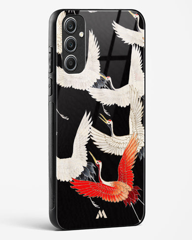 Furisode With A Myriad Of Flying Cranes Glass Case Phone Cover (Samsung)
