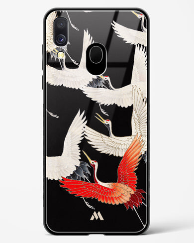 Furisode With A Myriad Of Flying Cranes Glass Case Phone Cover (Samsung)