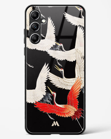 Furisode With A Myriad Of Flying Cranes Glass Case Phone Cover-(Samsung)