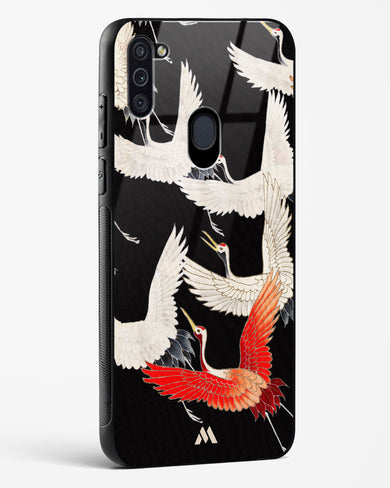 Furisode With A Myriad Of Flying Cranes Glass Case Phone Cover-(Samsung)