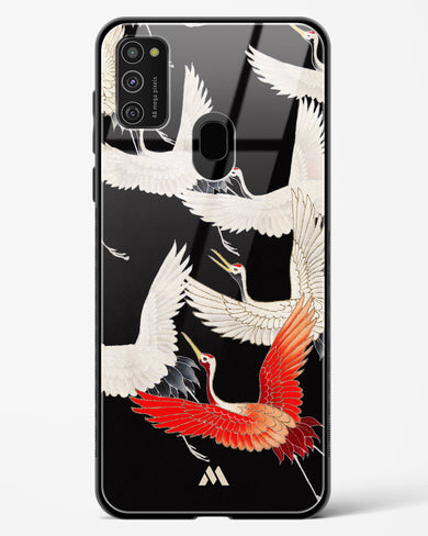Furisode With A Myriad Of Flying Cranes Glass Case Phone Cover (Samsung)